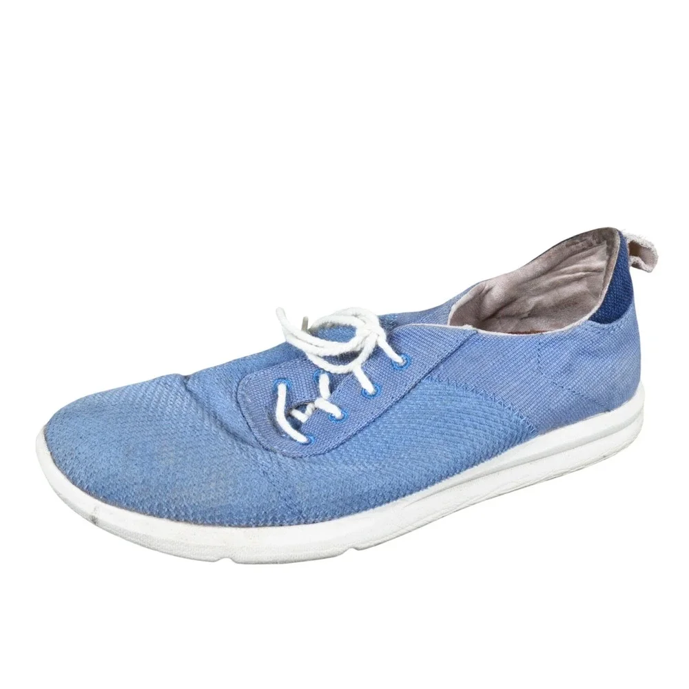 TOMS Cabrillo Infinity‎ Womens Lace Up Sneakers Size 7 Blue Textured Casual